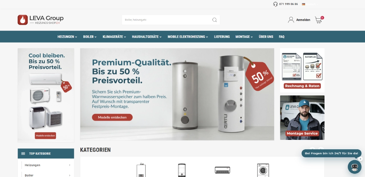 Heizungs-Shop.ch Architektur